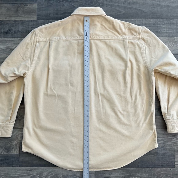 Lands’ End Heavyweight Chamois Shirt Men's XL 17-17.5 Yellow 100% Cotton - Picture 7 of 10